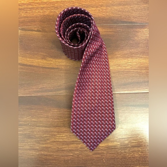 🌿SALE🌿BRUNO PIATELLI Roma Burgundy Pure Silk Handmade Necktie - Picture 1 of 9